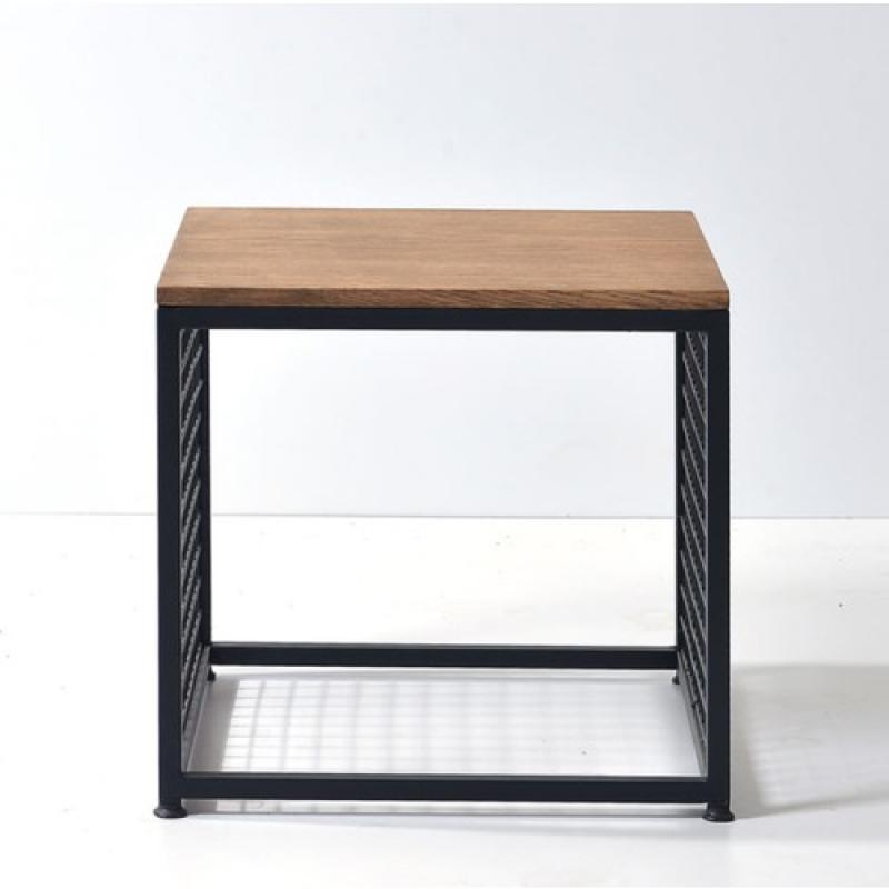 Ahşap Modern Kafesli Masif Yan Sehpa-1208