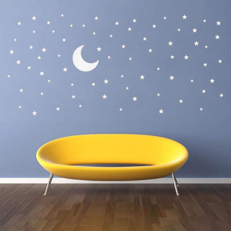 Çocuk Odası Ay Yıldız Duvar Sticker Çıkartma Seti-1474